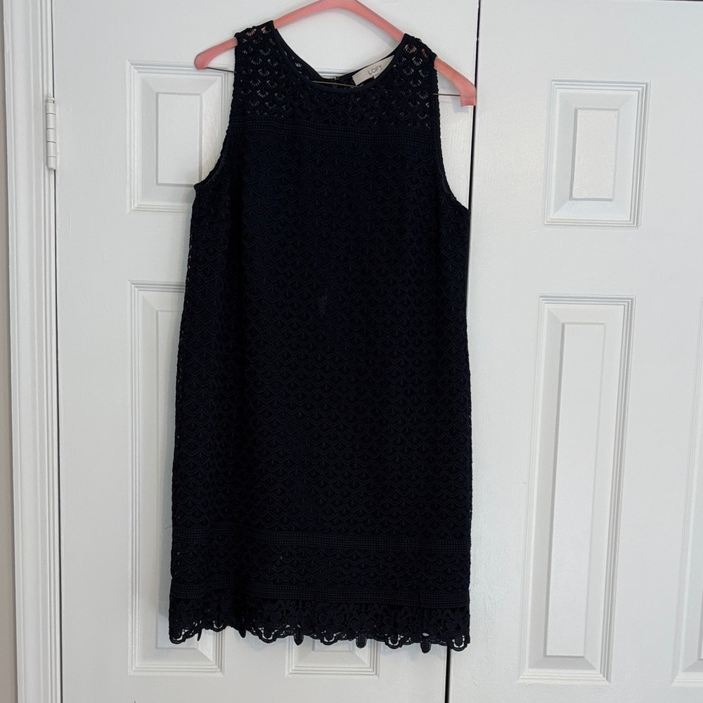 LOFT Navy Lace Mini Dress